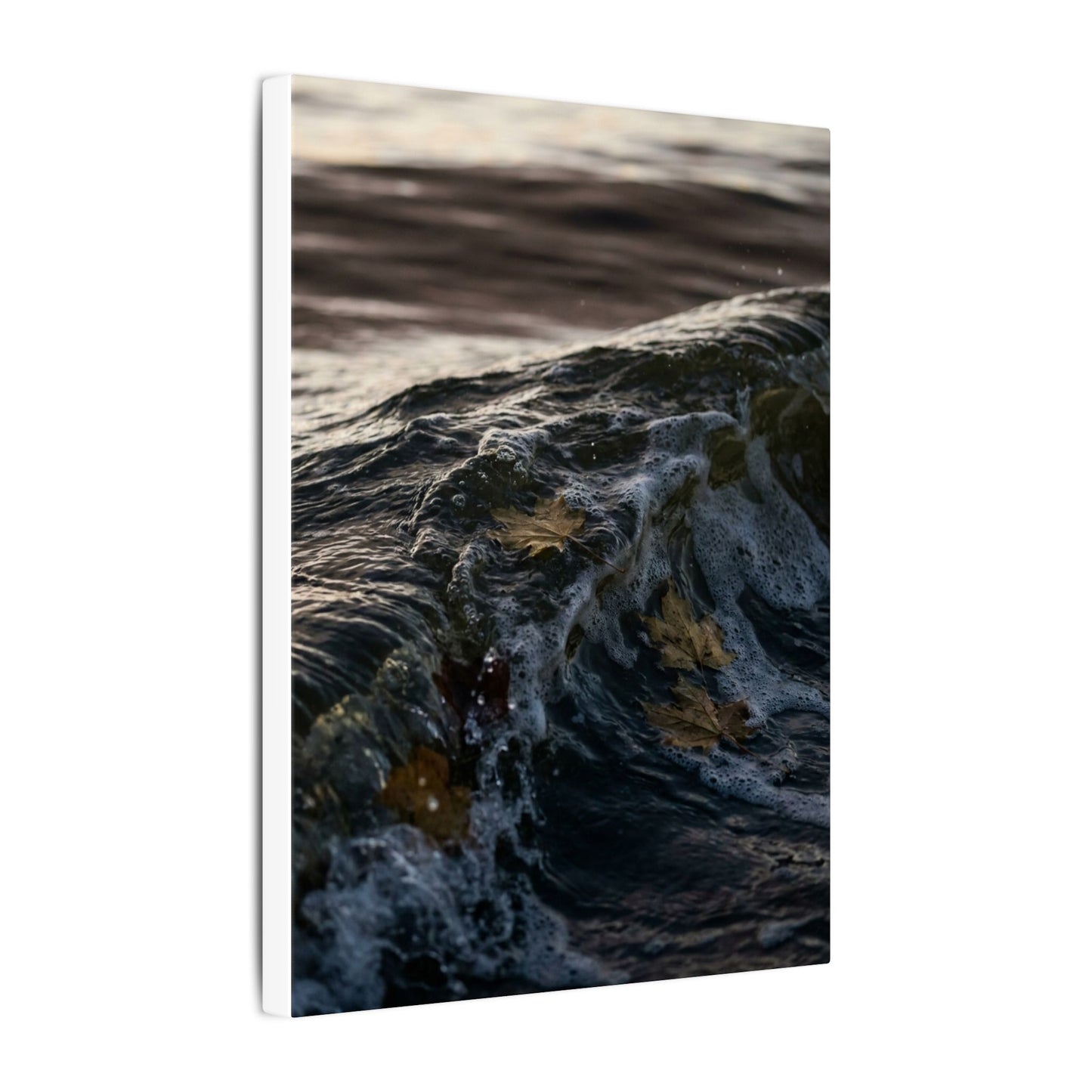 Dark Japandi Ocean Wave in Dawn | Moody Minimal Canvas Art