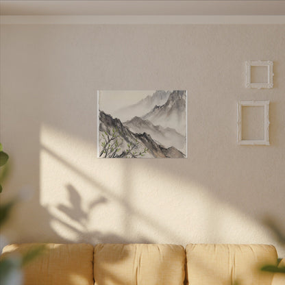 Spring Mountain Mist Texture Canvas Art | Warm Decor