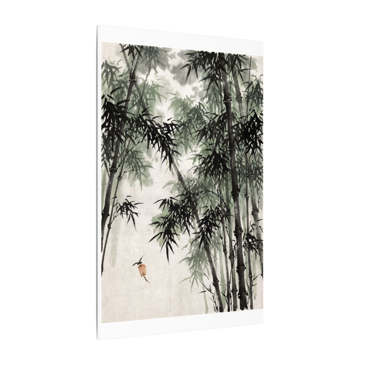 Zen Bamboo Grove in Overcast | Sumi E Canvas Art