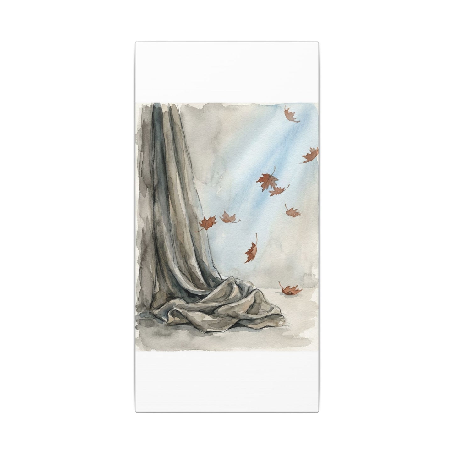 Ma Silk Drape Canvas Art - Japandi Watercolor