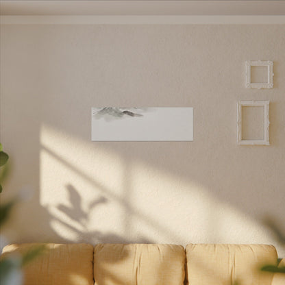 Winter Mountain Mist Minimal Line Canvas Art | Elegant Decor