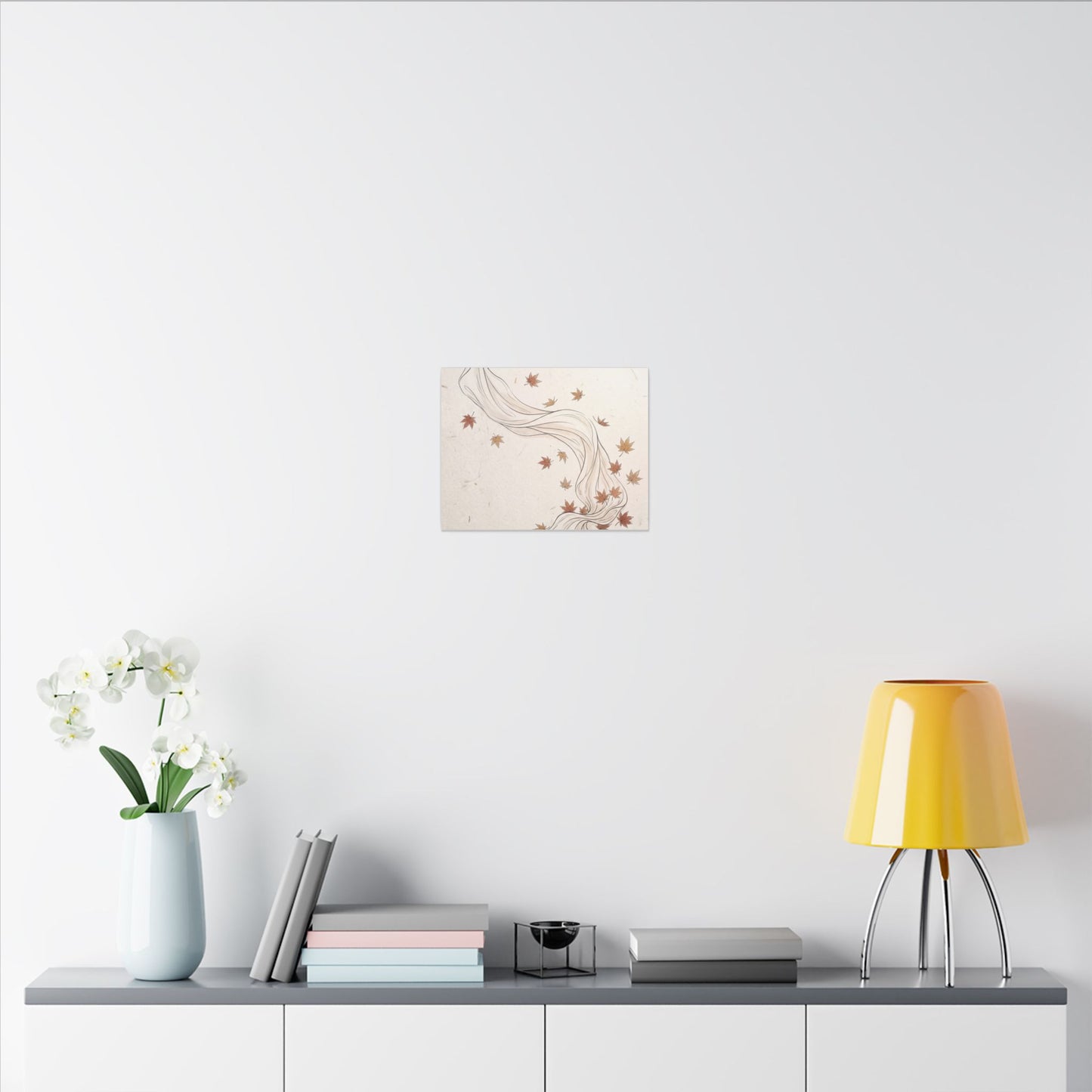 Japandi Silk Drape in Dawn | Minimal Line Canvas Art