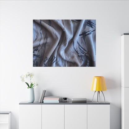 Silk Drape Winter Canvas Art | Japandi Earthy Design