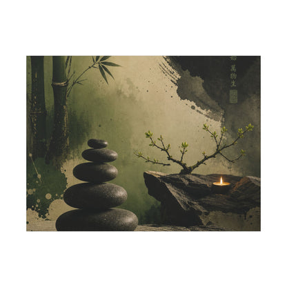 River Stones Spring Canvas Art | Zen Contemplative Design