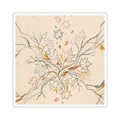 Shadow Play Sticker | Autumn Japandi Minimal Line Art