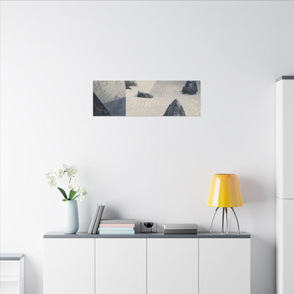 Seijaku Rock Garden Canvas Art - Zen Ukiyo E Inspired