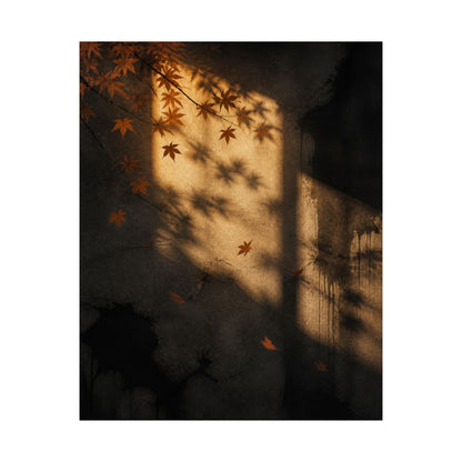 Sophisticated Shadow Play Wall Art Print - Charcoal Ink Dark Japandi