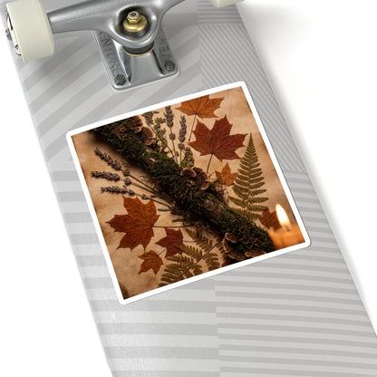 Autumn Moss Close Up Herbarium Sticker | Cozy Decor Art Print