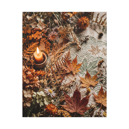 Candlelight Dried Flowers Canvas Art - Japandi Seijaku
