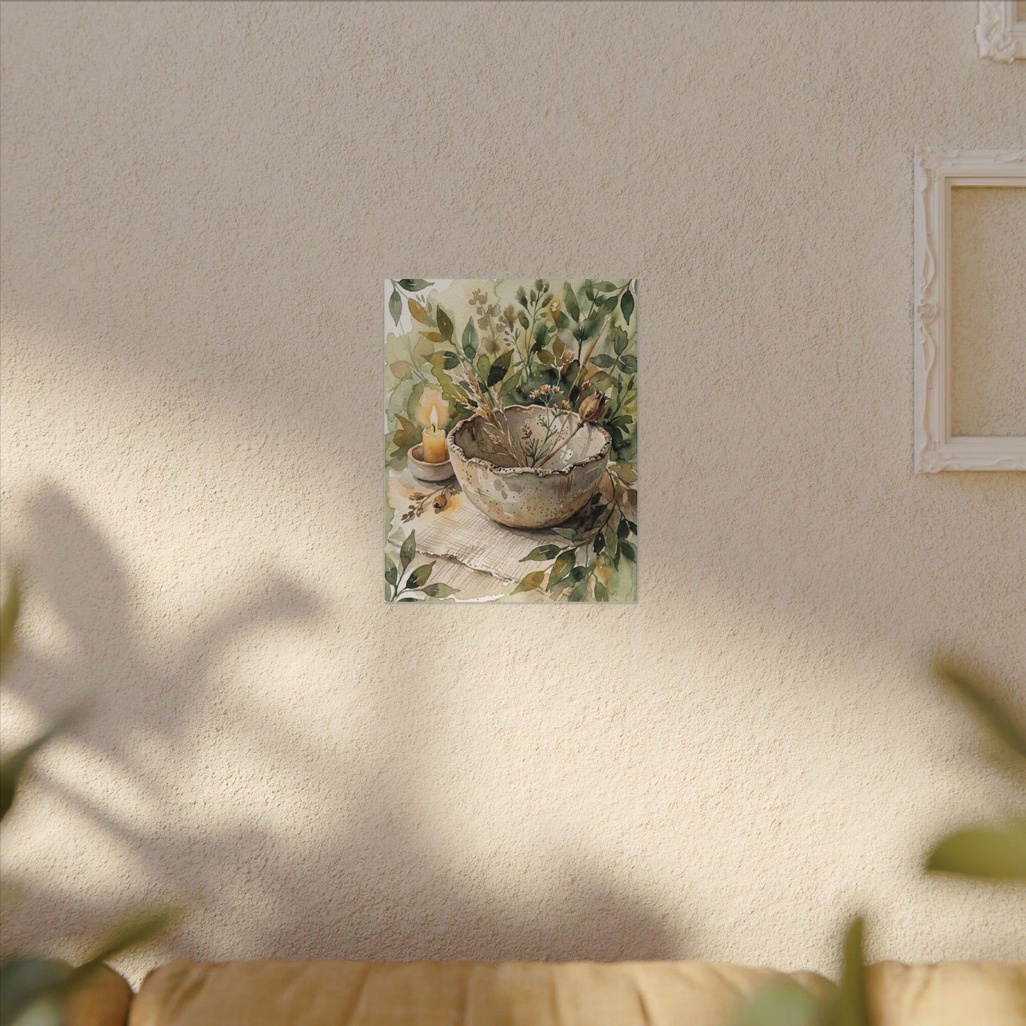 Ceramic Bowl Summer Canvas Art | Japandi Elegant Design