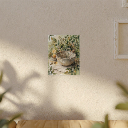 Ceramic Bowl Summer Canvas Art | Japandi Elegant Design