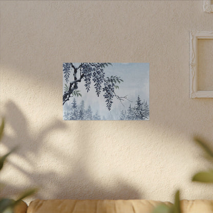 Seijaku Wisteria Canvas Art - Zen Sumi E