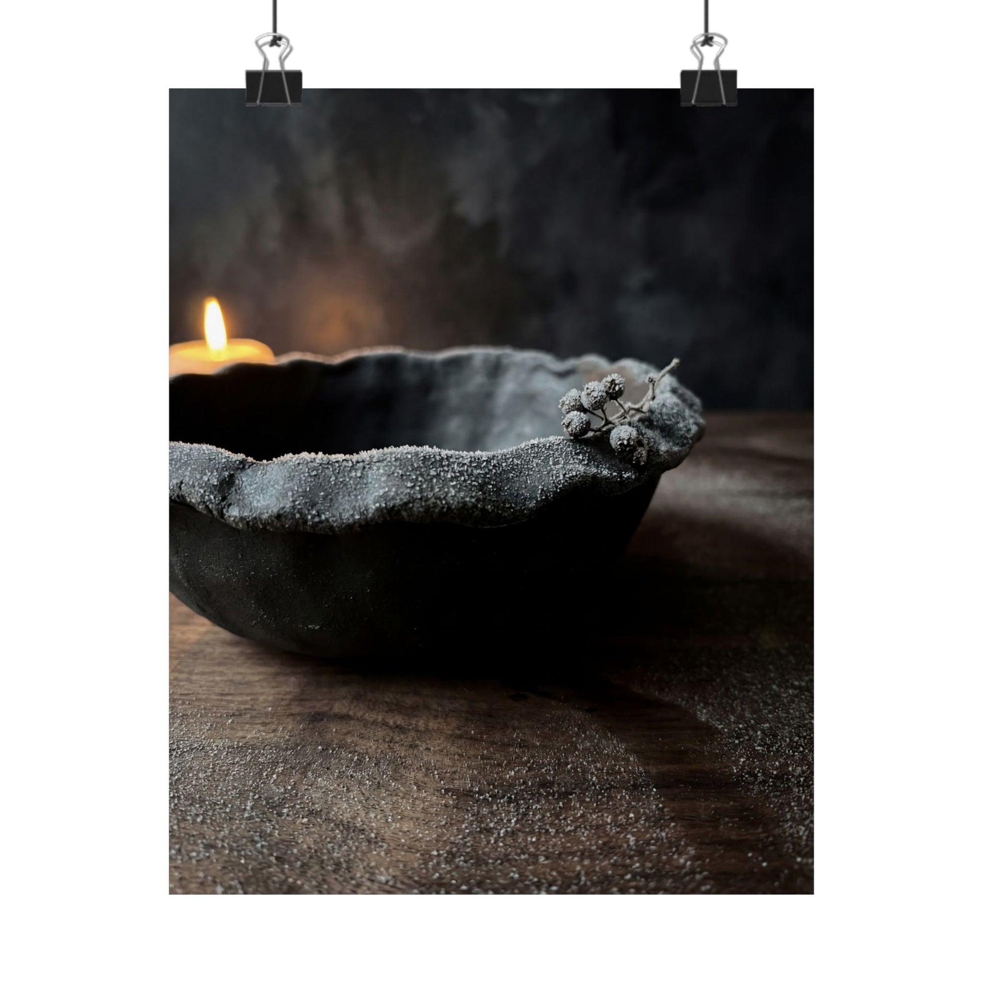 Luxurious Ceramic Bowl Wall Art Print - Shadow Zen Dark Japandi Art Print