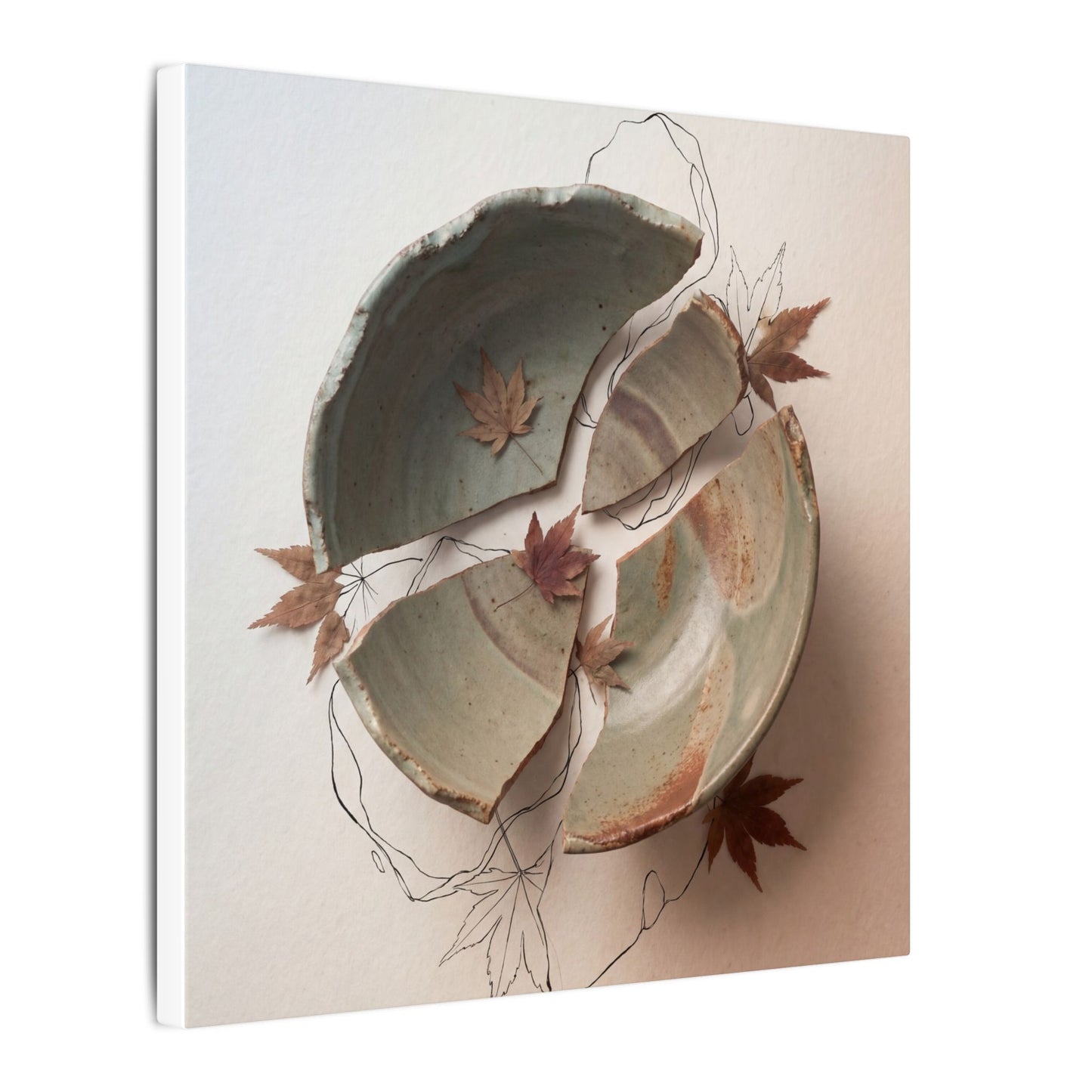 Dawn Ceramic Bowl Canvas Art - Japandi Fukinsei