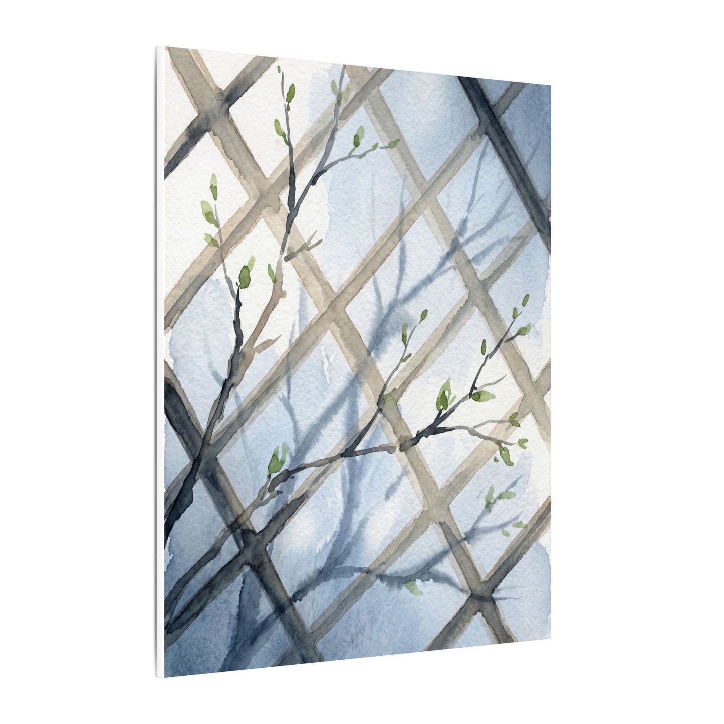 Shoji Screen Canvas Art | Spring Japandi Watercolor Art