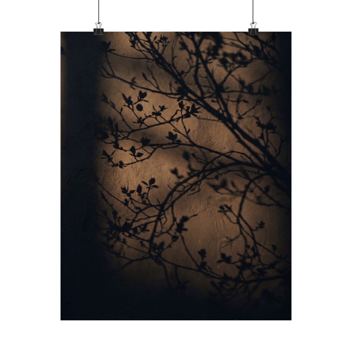 Sophisticated Shadow Play Wall Art Print - Shadow Zen Dark Japandi Art Print