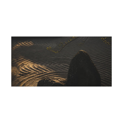 Ma Rock Garden Canvas Art - Dark Japandi Shadow Zen