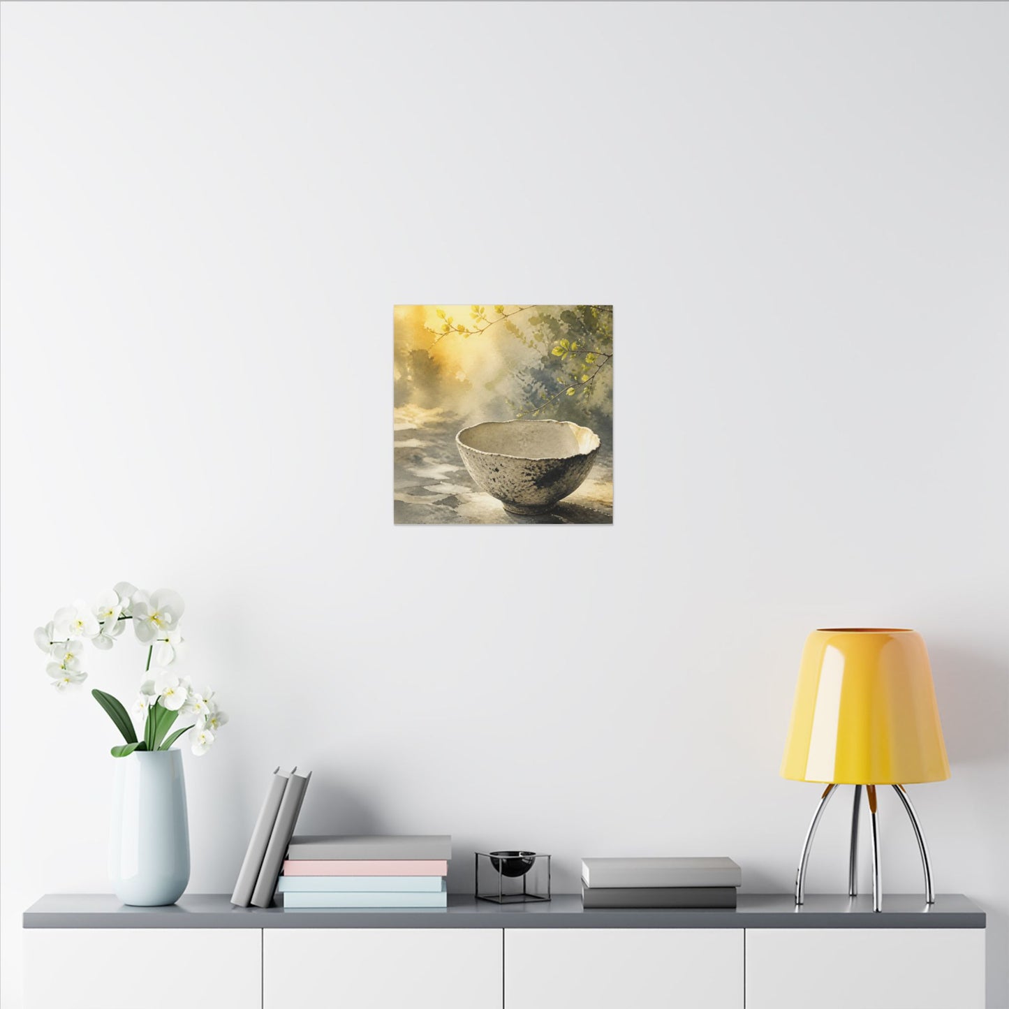 Cozy Ceramic Bowl Canvas Art - Watercolor Japandi