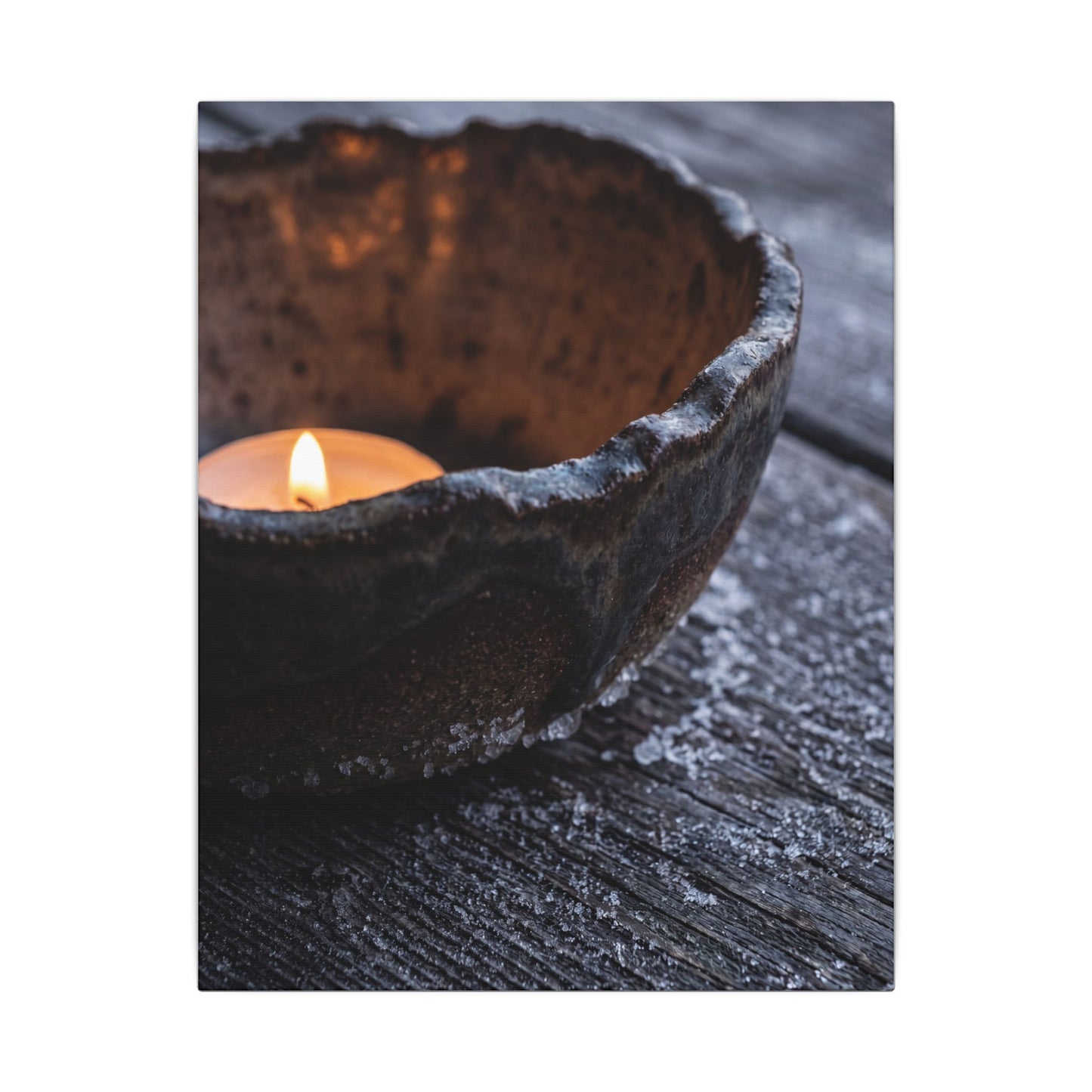 Atmospheric Ceramic Bowl Canvas Art - Moody Minimal Dark Japandi