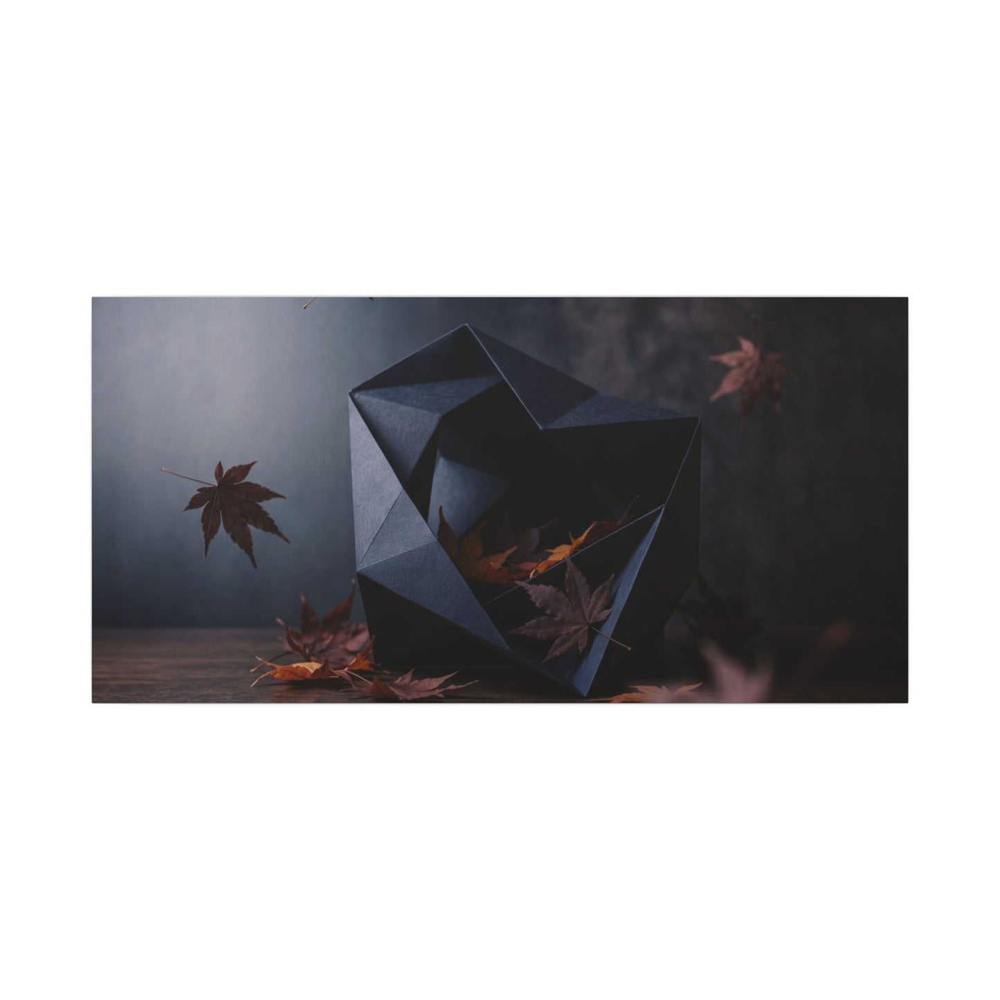 Dark Japandi Paper Fold in Dawn | Shadow Zen Canvas Art