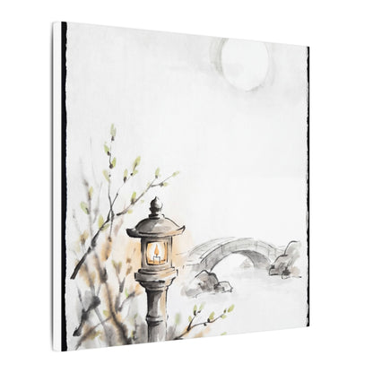 Moonlit Garden Spring Canvas Art | Zen Contemplative Design