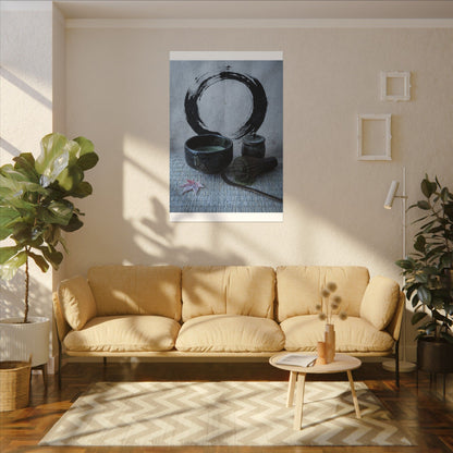 Tea Ceremony Canvas Art | Winter Zen Enso Art