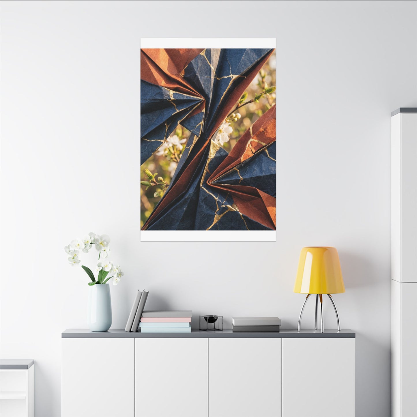 Golden Hour Paper Fold Canvas Art - Kintsugi Ma