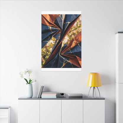 Kintsugi Paper Fold in Golden Hour | Crackle Gold Canvas Art