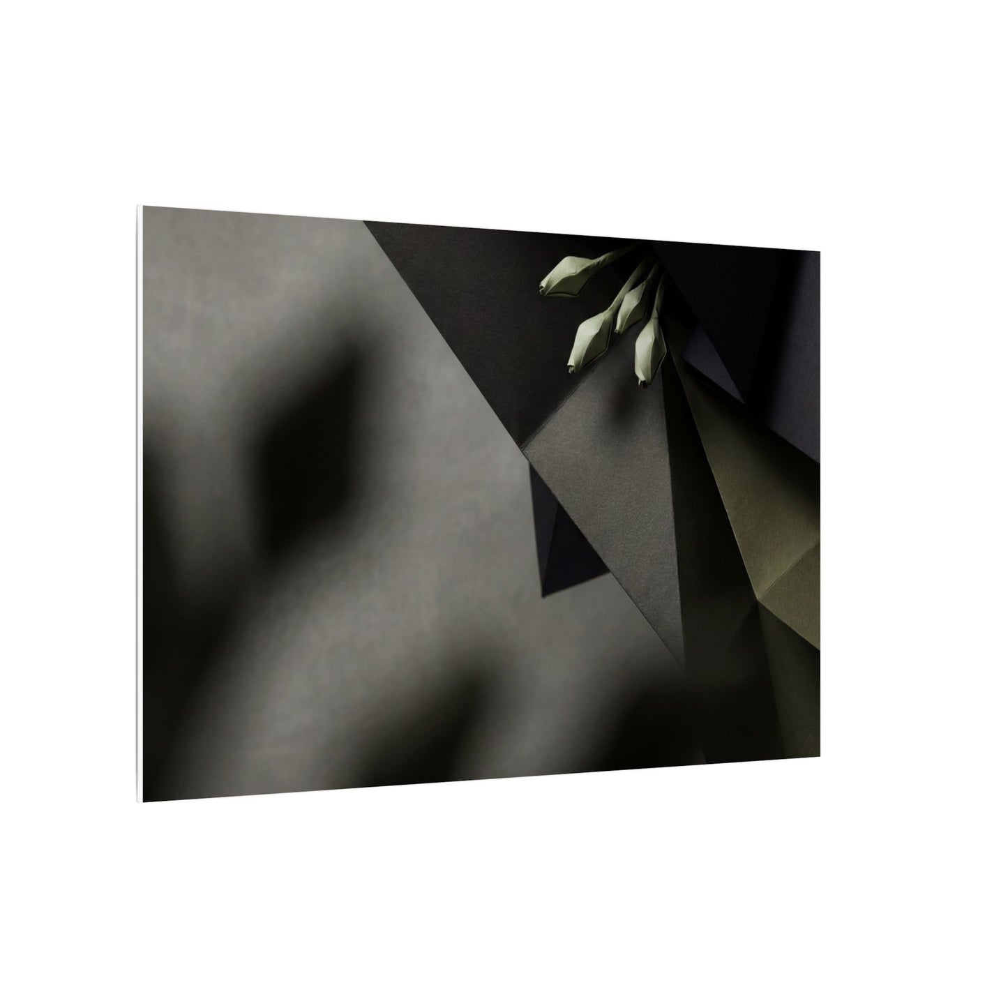 Paper Fold Moody Minimal Canvas Art | Luxurious Dark Japandi Art