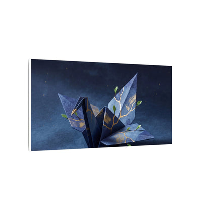 Kintsugi Paper Fold in Moonlight | Crackle Gold Canvas Art