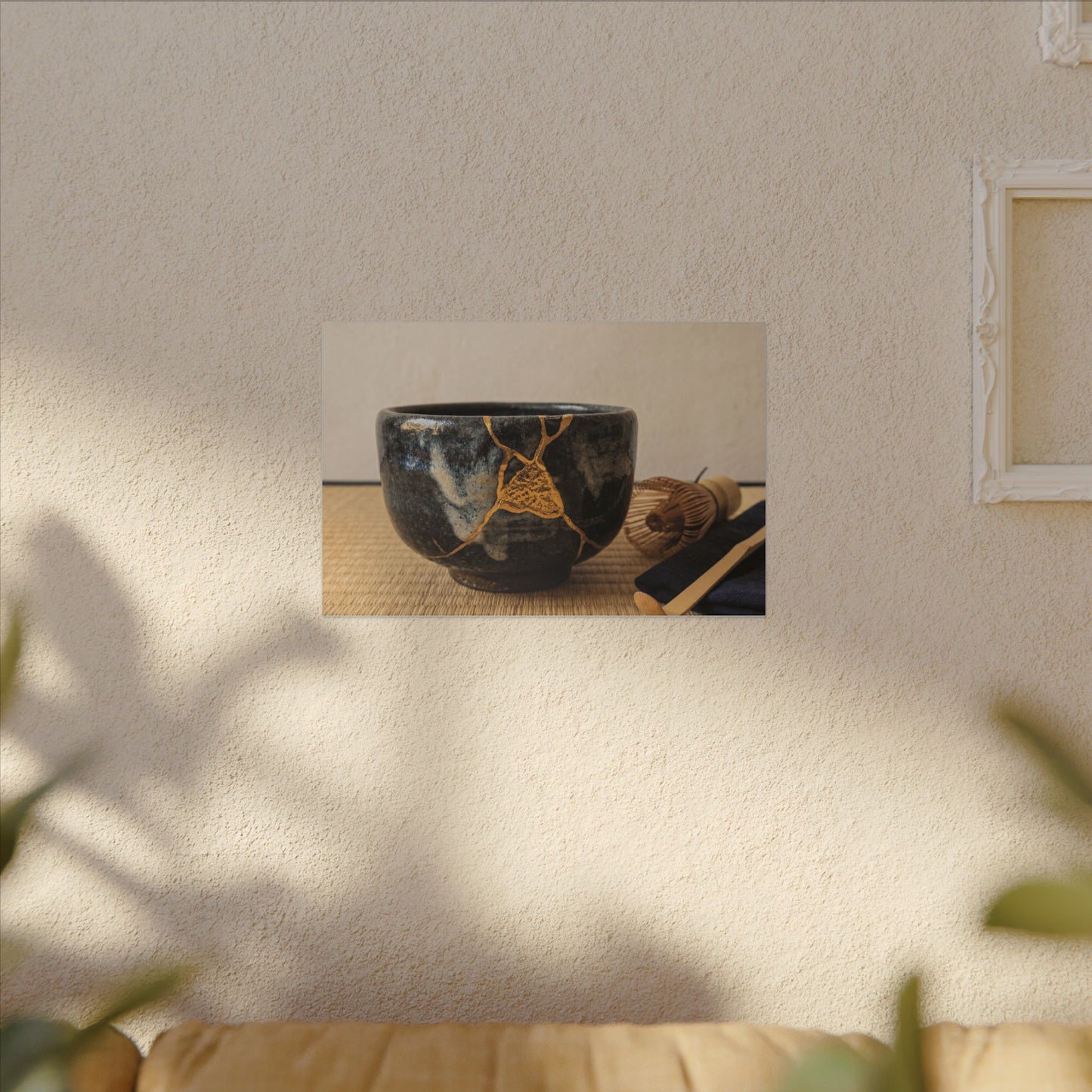 Kanso Tea Ceremony Canvas Art - Kintsugi Gold Vein