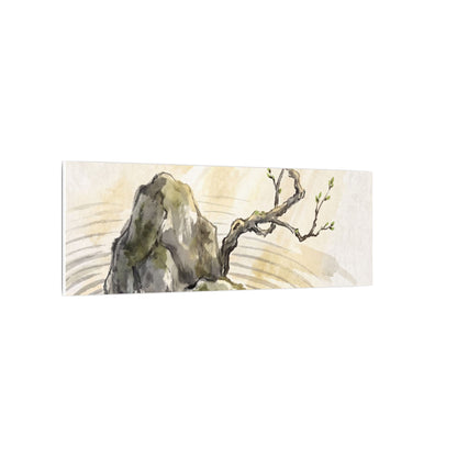 Serene Rock Garden Canvas Art - Sumi E Zen