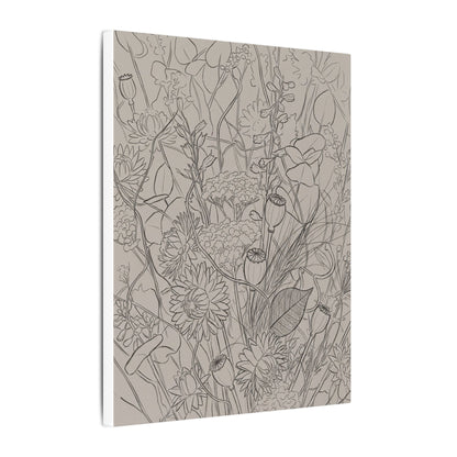 Summer Dried Flowers Minimal Line Canvas Art | Elegant Decor