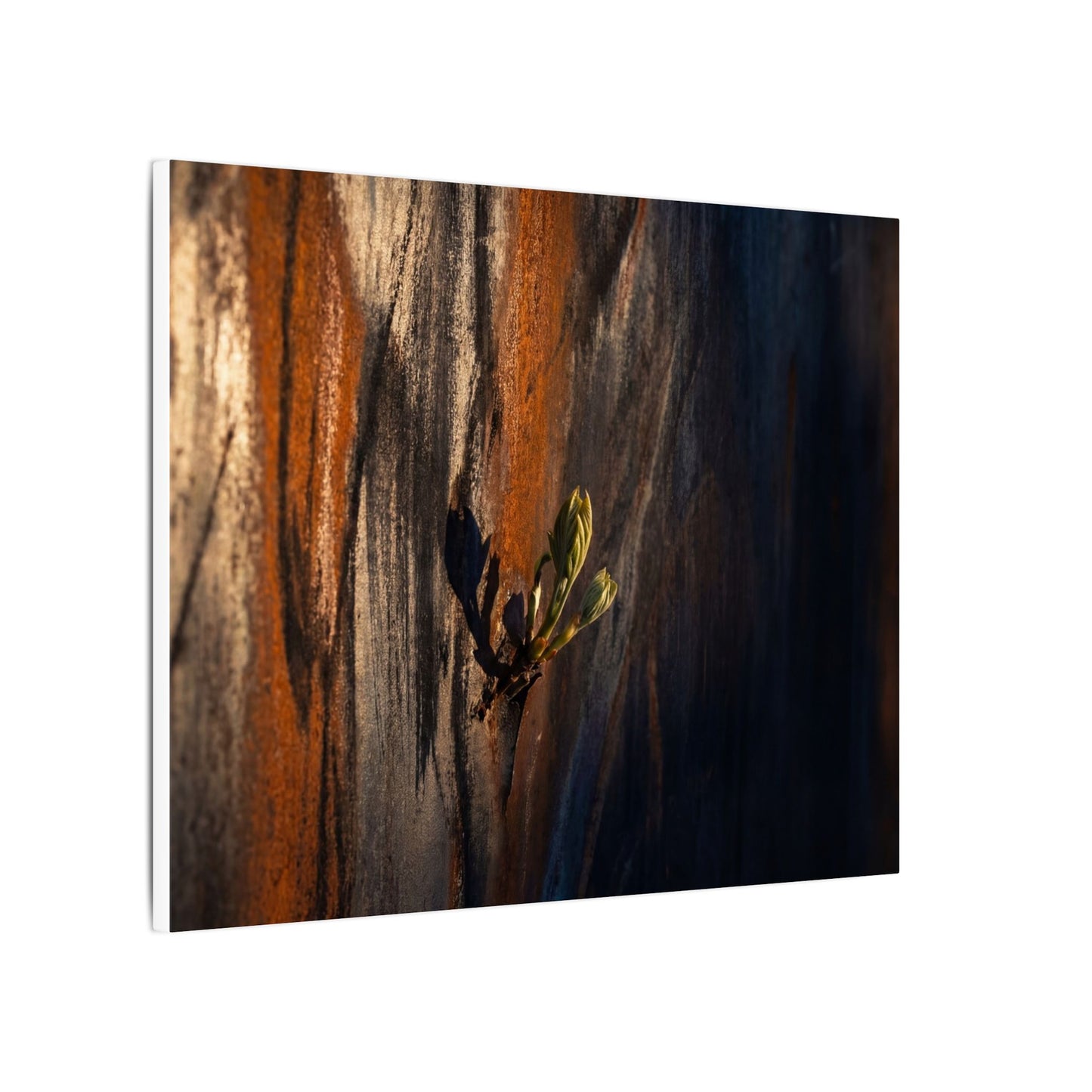 Rust Patina Charcoal Ink Canvas Art | Moody Dark Japandi Art