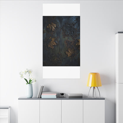 Shibui Rust Patina Canvas Art - Dark Japandi Charcoal Ink