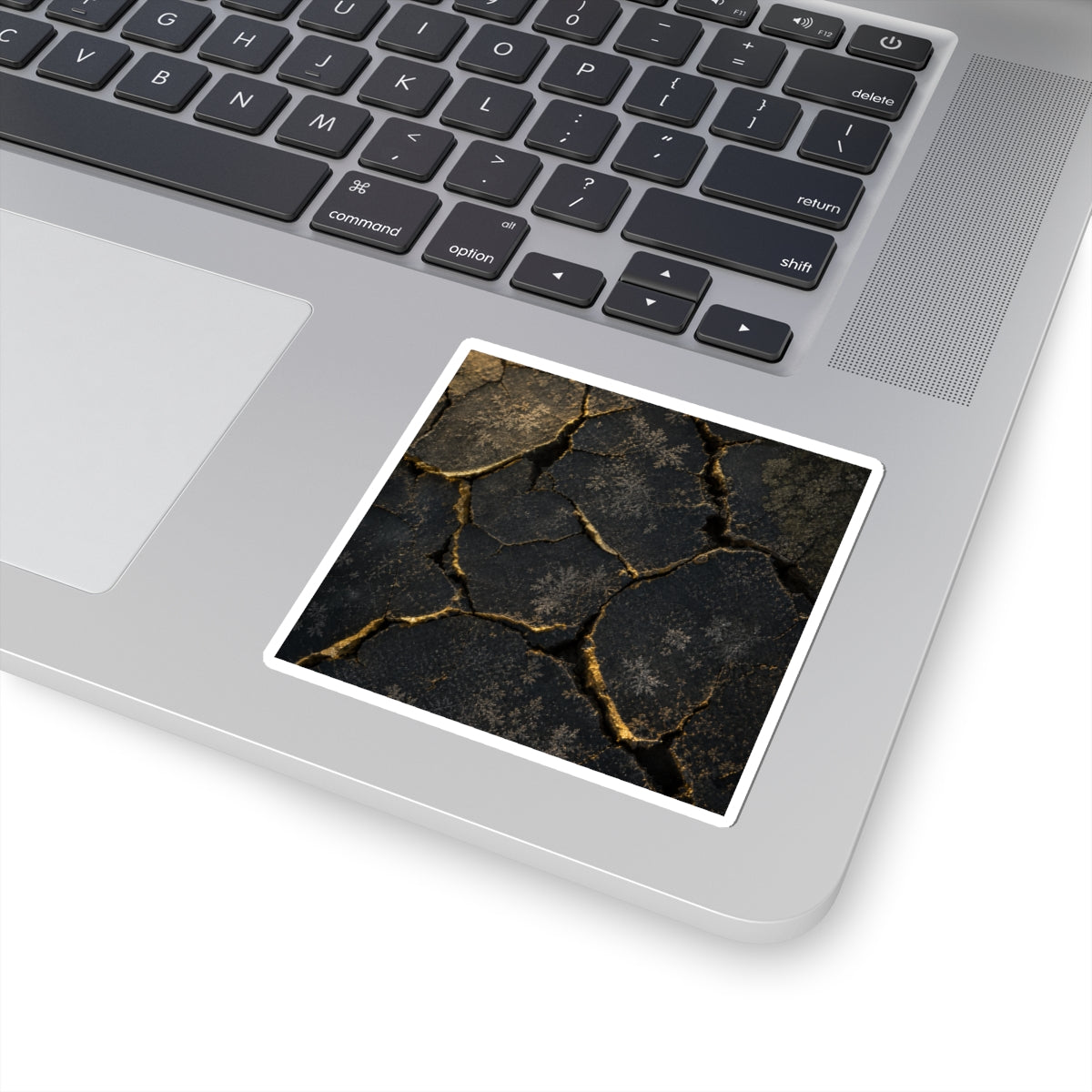 Cracked Earth Shadow Zen Sticker | Luxurious Dark Japandi Art