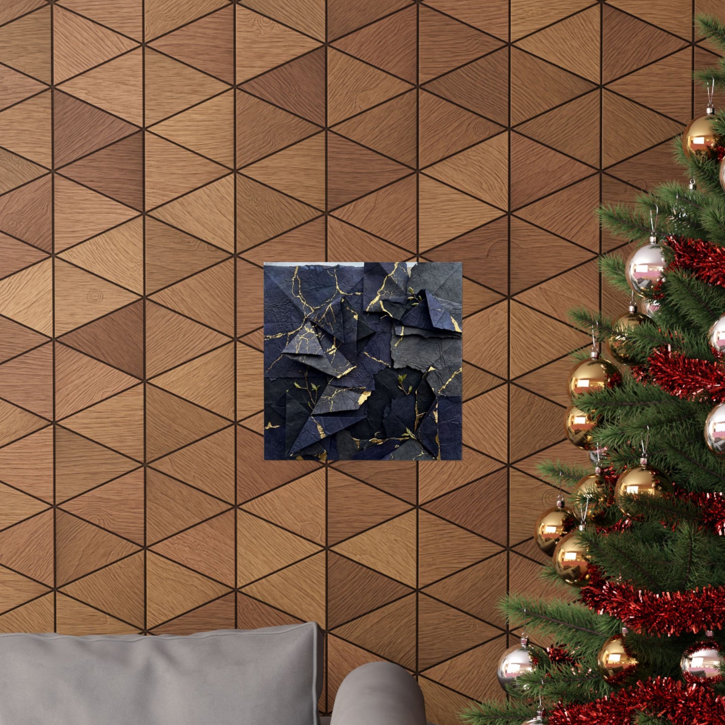 Paper Fold Crackle Gold Wall Art Print | Philosophical Kintsugi Art