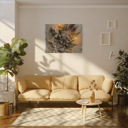 Dried Flowers Texture Canvas Art | Warm Japandi Art