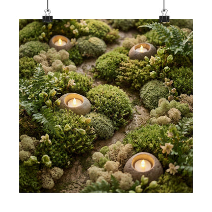 Mono No Aware Moss Close Up Wall Art Print - Japandi Japanese Pattern Art Print