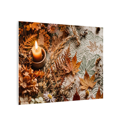 Candlelight Dried Flowers Canvas Art - Japandi Seijaku