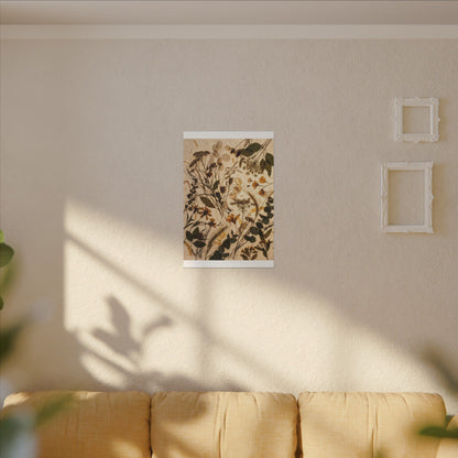 Dried Flowers Summer Canvas Art | Japandi Neutral Design