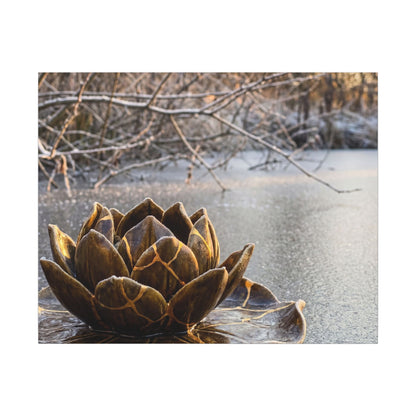 Lotus Flower Gold Repair Canvas Art | Beautiful Kintsugi Art