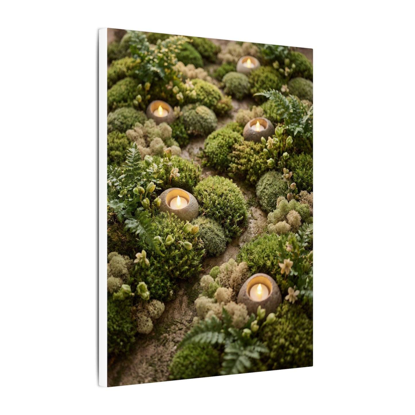 Moss Close Up Japanese Pattern Canvas Art | Neutral Japandi Art