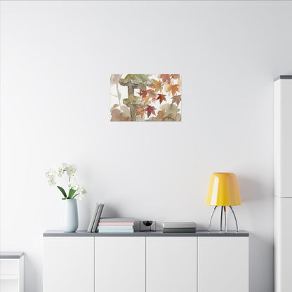Stone Lantern Watercolor Canvas Art | Earthy Japandi Art