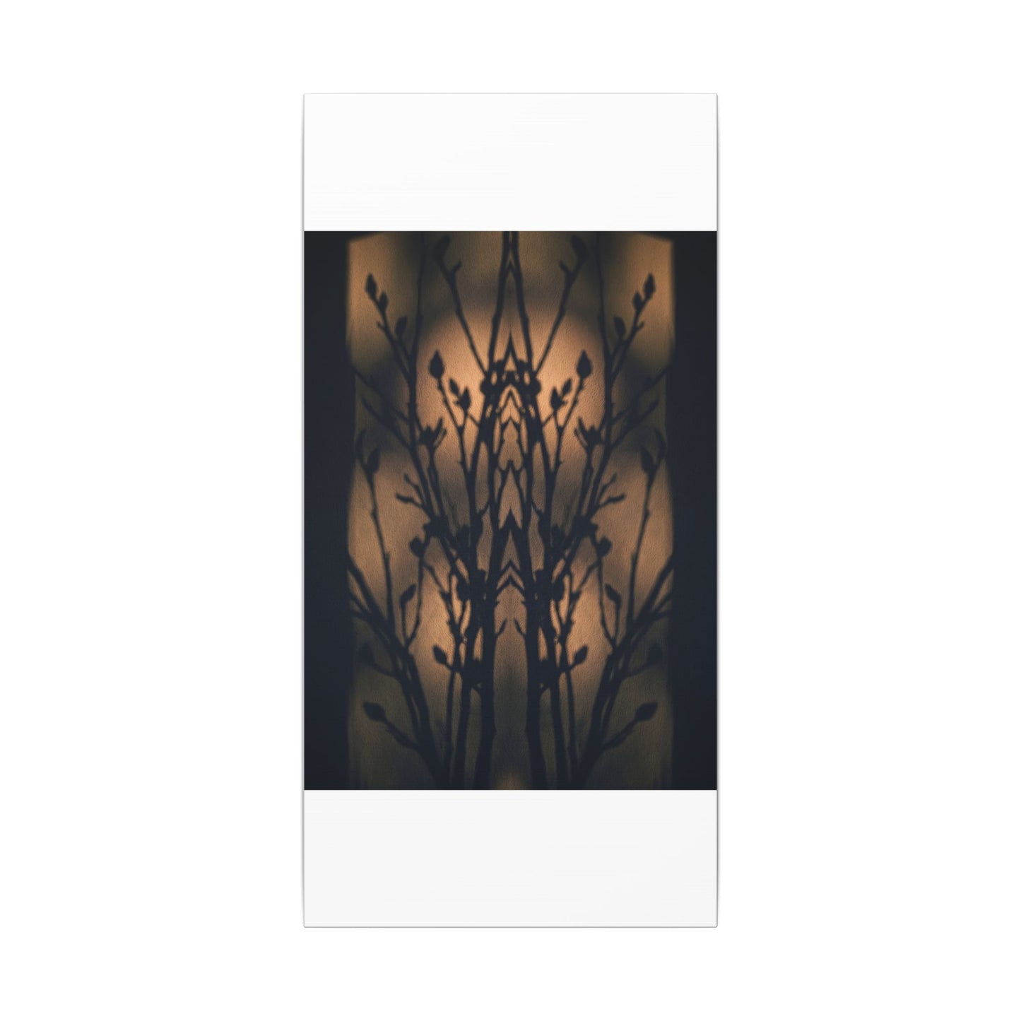 Dark Japandi Shadow Play in Golden Hour | Shadow Zen Canvas Art