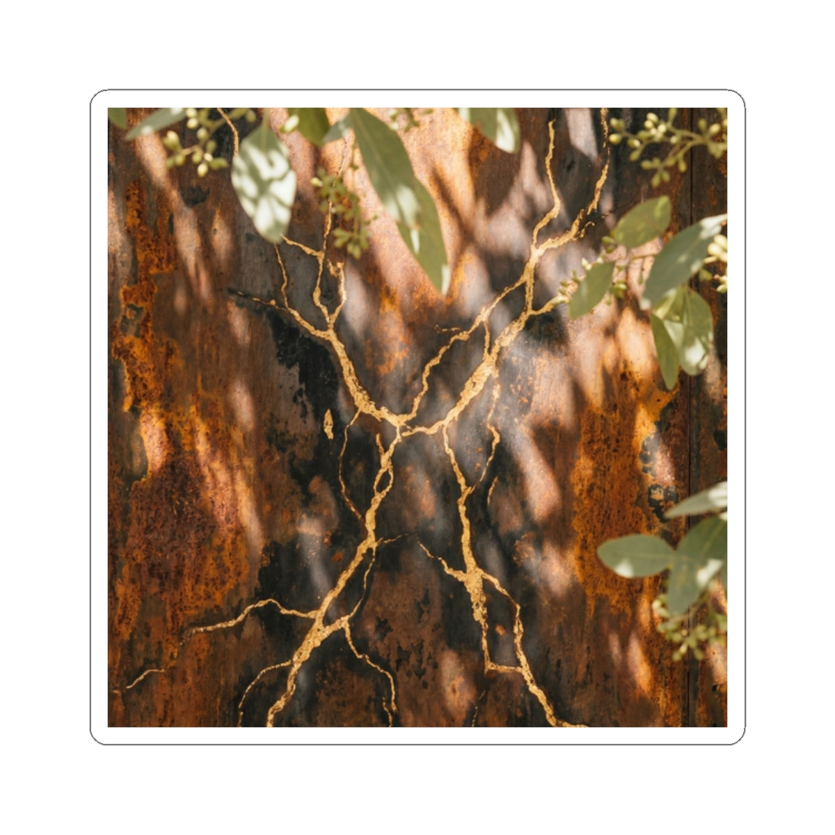Kanso Rust Patina Sticker - Kintsugi Gold Vein