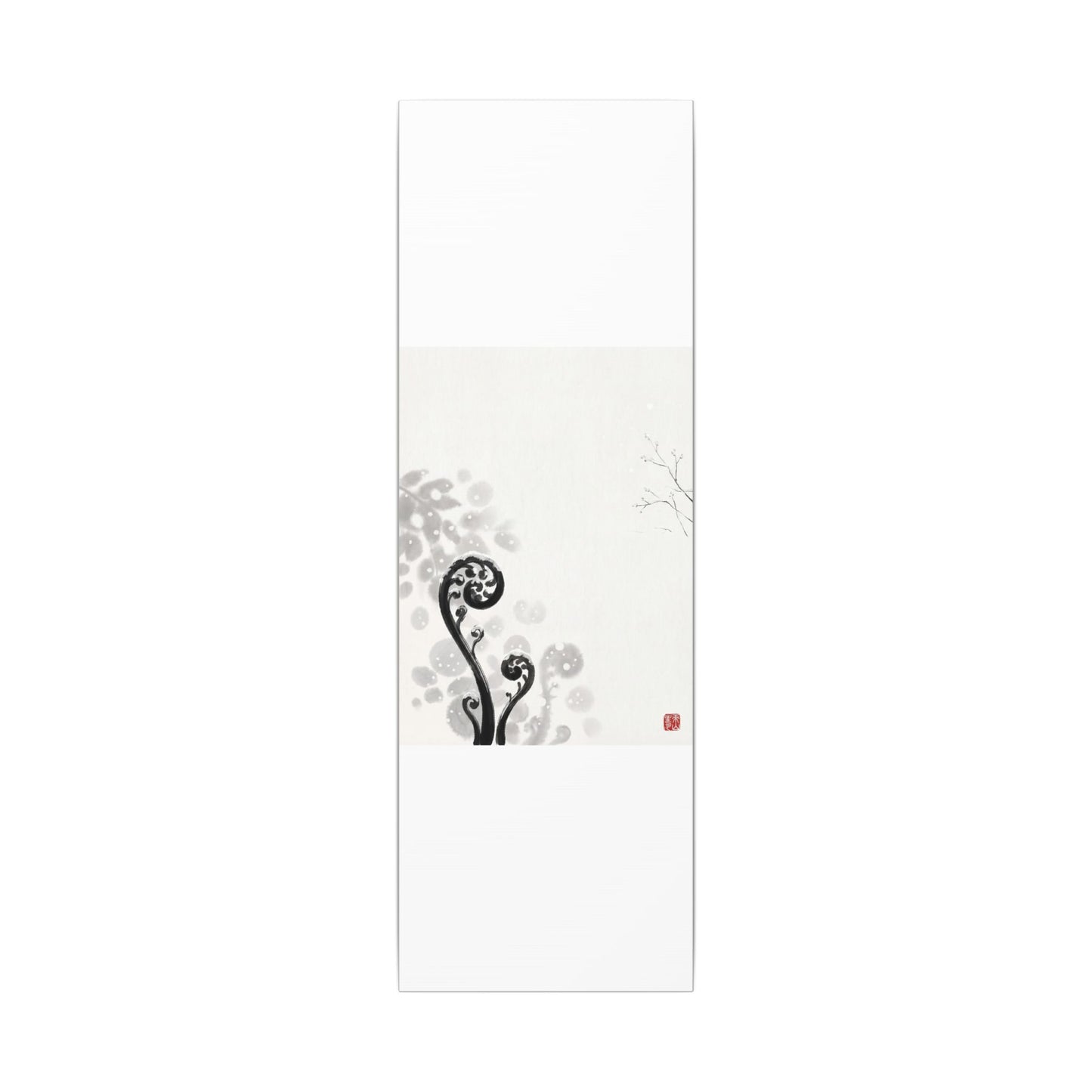 Winter Fern Unfurling Ukiyo E Inspired Canvas Art | Peaceful Decor