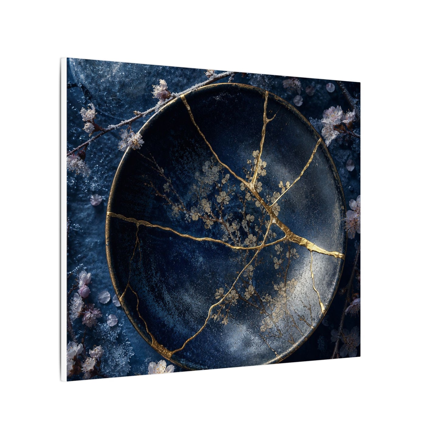 Cherry Blossom Winter Canvas Art | Kintsugi Philosophical Design