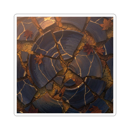 Seijaku Cracked Earth Sticker - Kintsugi Gold Repair