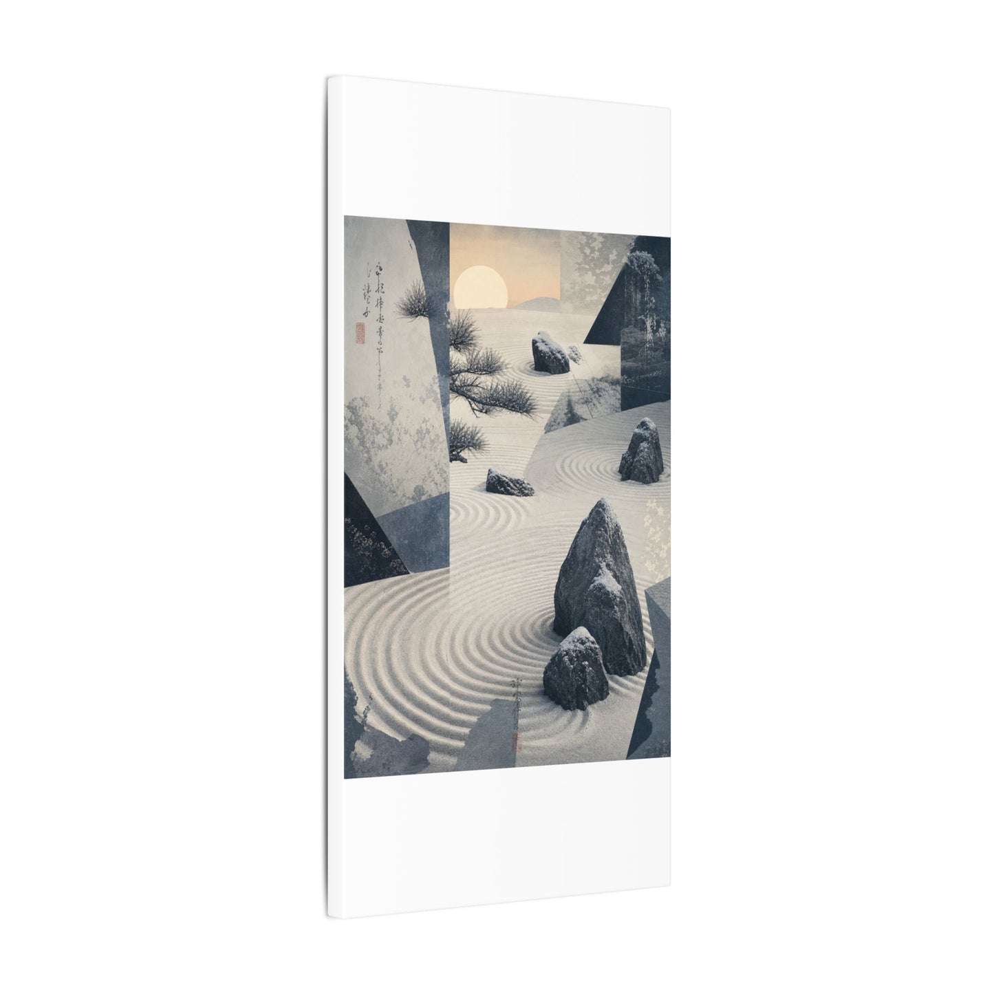 Seijaku Rock Garden Canvas Art - Zen Ukiyo E Inspired
